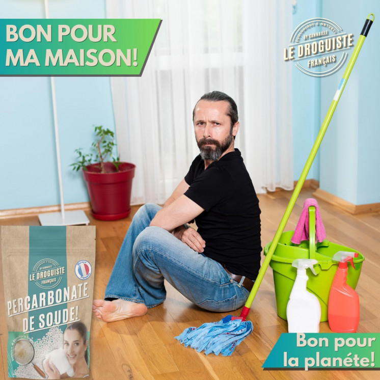 Percarbonate de Soude 1kg | Sachet refermable + Cuillère doseur | Nettoyant Écologique Multi-Usage - Blanchissant Linge,