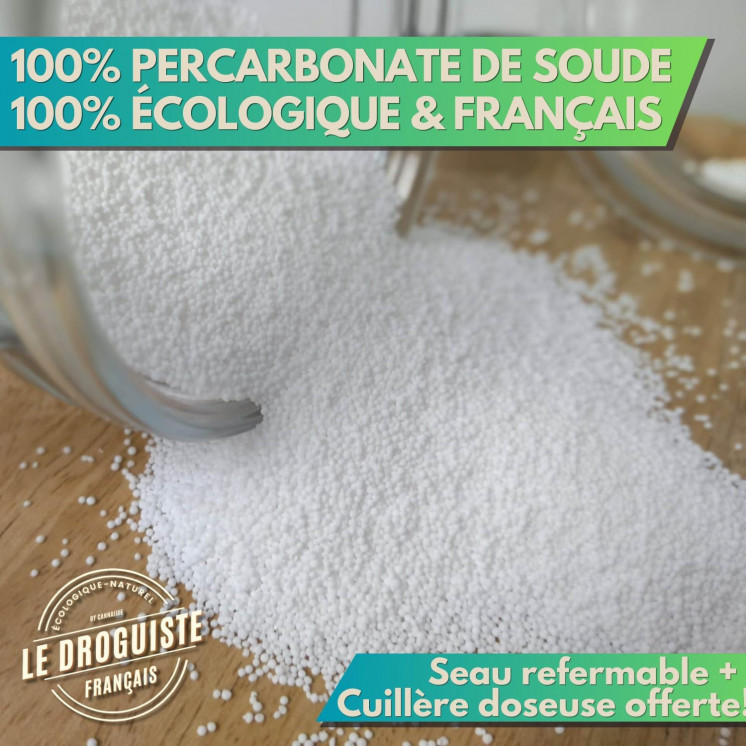 Percarbonate de Soude 5kg | Seau 5L refermable + Cuillère doseur | Nettoyant Écologique Multi-Usage - Blanchissant Linge,