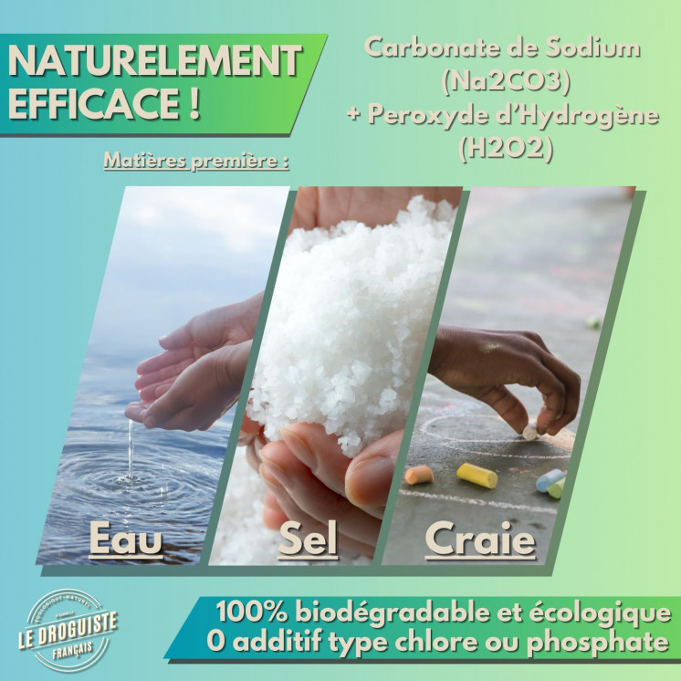 Percarbonate de Soude 5kg | Seau 5L refermable + Cuillère doseur | Nettoyant Écologique Multi-Usage - Blanchissant Linge,