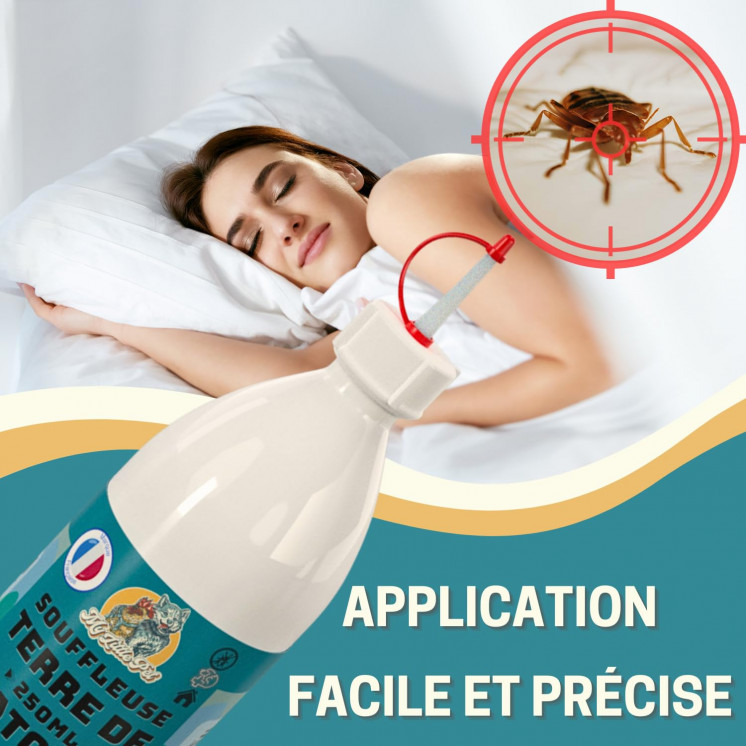 [Seau + Souffleuse] 1.5Kg 100% Terre de Diatomée Alimentaire Blanche | Terre de Diatomée Punaise de Lit | Poudre de Diatomée